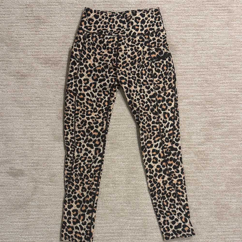 Leopard Print Fleece Lines Leggings
